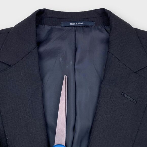 $1107 Z Zegna Blazer Mens 42R Drop 8 Slim Fit Wool 3 Button Jacket Micro Striped - Picture 13 of 15